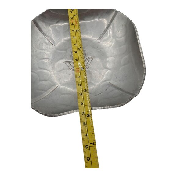 VTG Buenilum Hand Wrought Aluminum Floral Square Candy Trinket Dish Daisy Flower - Picture 2 of 7